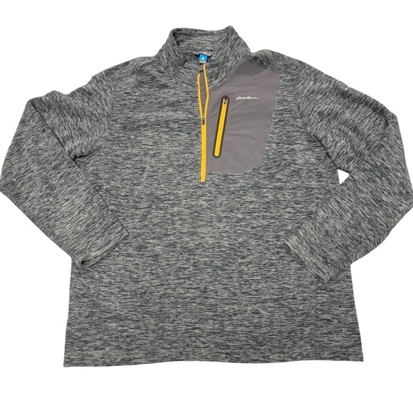 Eddie Bauer Other - Eddie Bauer Mens XL Tall 1/4 Zip Fleece Pullover Gray Heather Outdoor Casual